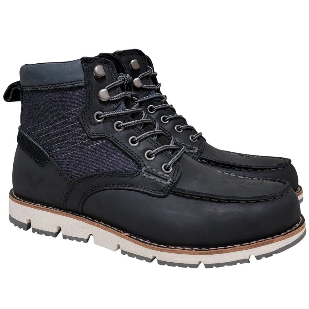 Territory Men Macktwo Moc Toe Ankle Hiking Combat Boots Size US 8.5M Black